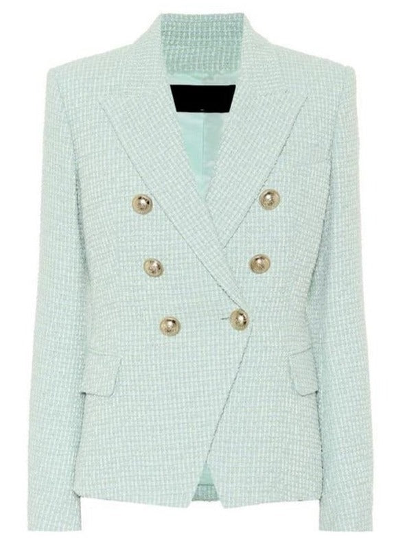 Sandra Mint Tweed Blazer