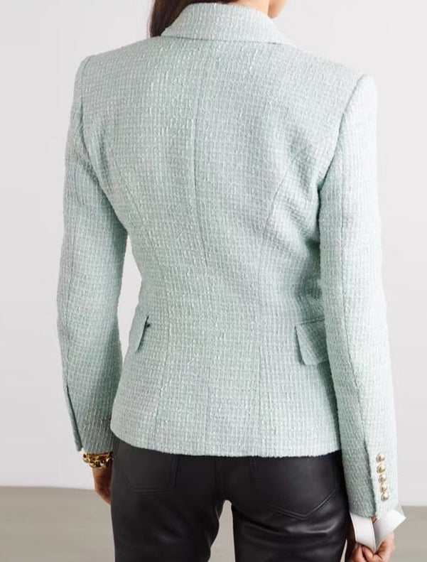 Sandra Mint Tweed Blazer