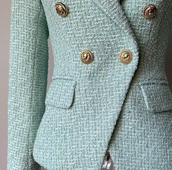 Sandra Mint Tweed Blazer