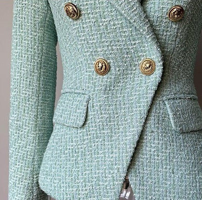 Sandra Mint Tweed Blazer