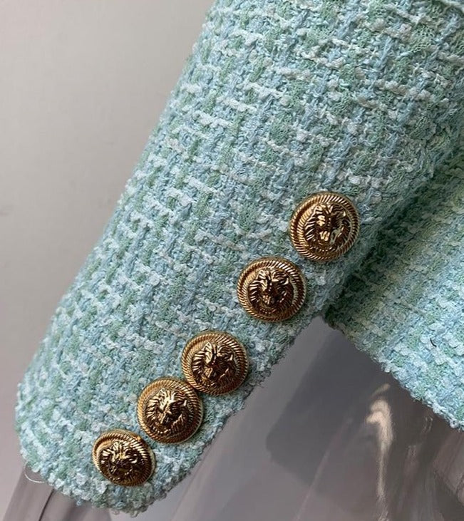 Sandra Mint Tweed Blazer