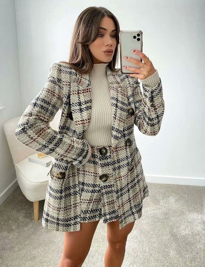 Marta Check Blazer & Skort