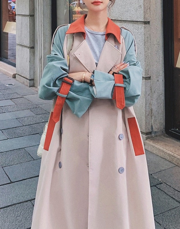 Lanna Colorblock Trench Coat