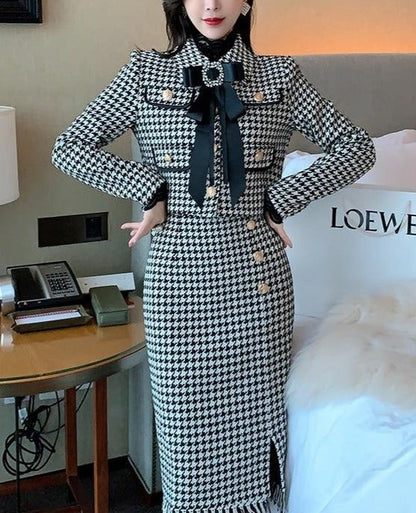 Sharon Tweed Skirt & Blazer Set