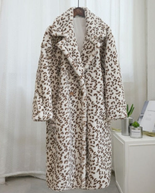 Leopard Eco Fur Coat