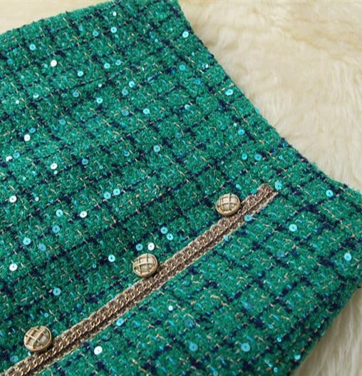 Polly Tweed Sequins Blazer & Skirt