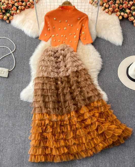 Zarina Top & Skirt Set