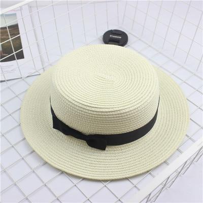 Fashion Sun Hat Cute Bow Sun Hats  Hand Made Women Straw Cap Beach Big Brim Hat Casual Summer Cap