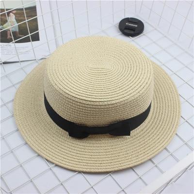 Fashion Sun Hat Cute Bow Sun Hats  Hand Made Women Straw Cap Beach Big Brim Hat Casual Summer Cap