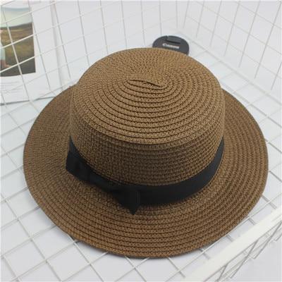 Fashion Sun Hat Cute Bow Sun Hats  Hand Made Women Straw Cap Beach Big Brim Hat Casual Summer Cap