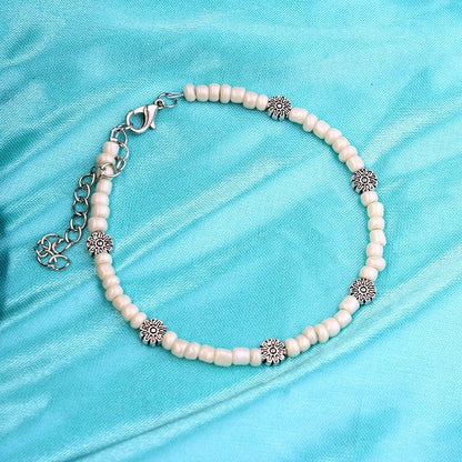 Bohemia Beads Vintage Leather Rope Leg Anklet Moon Sun Charm Beach Jewelry