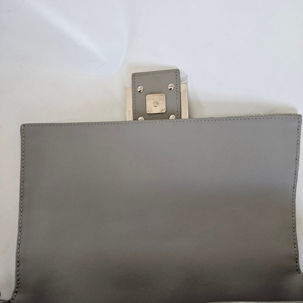 Fendi silver sequin and leather baguette bag