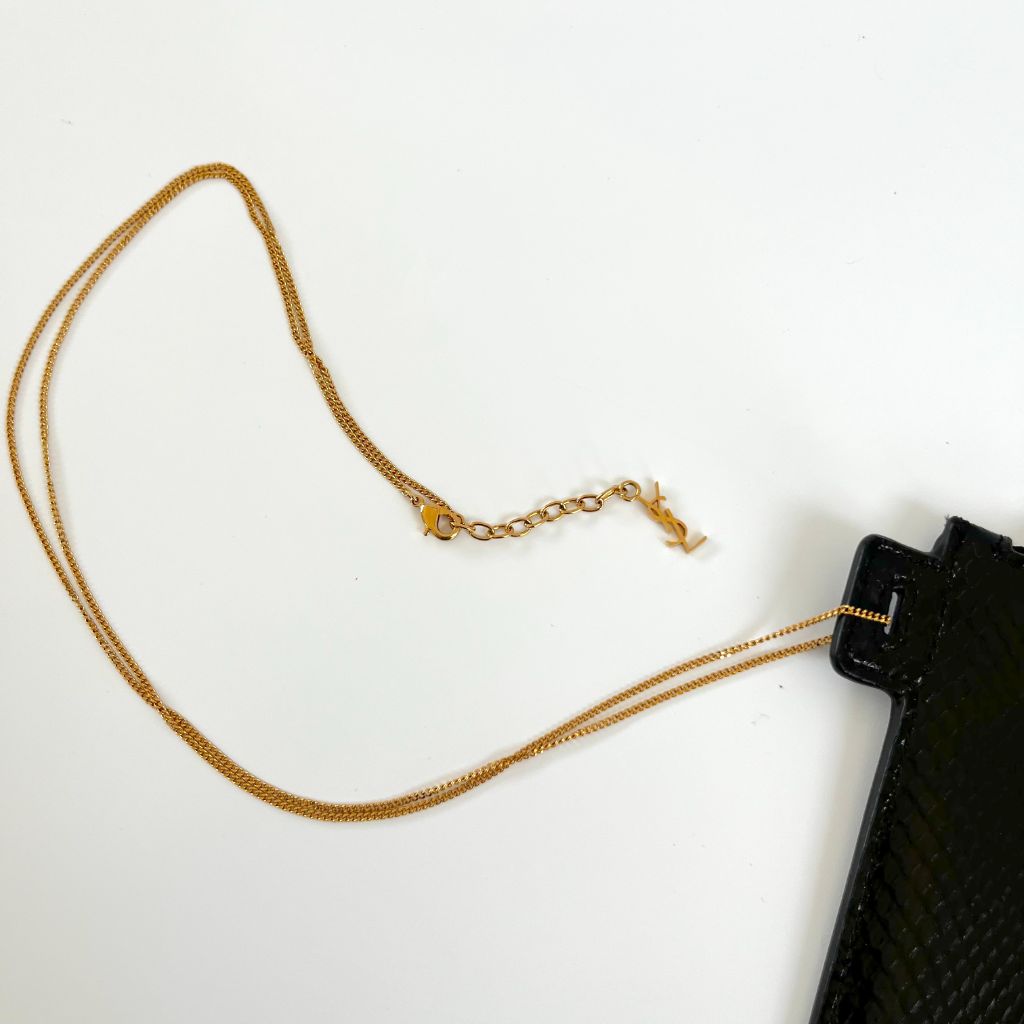 Saint Laurent Black Python Pouch
