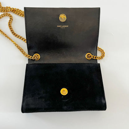 Saint Laurent black suede small Kate bag