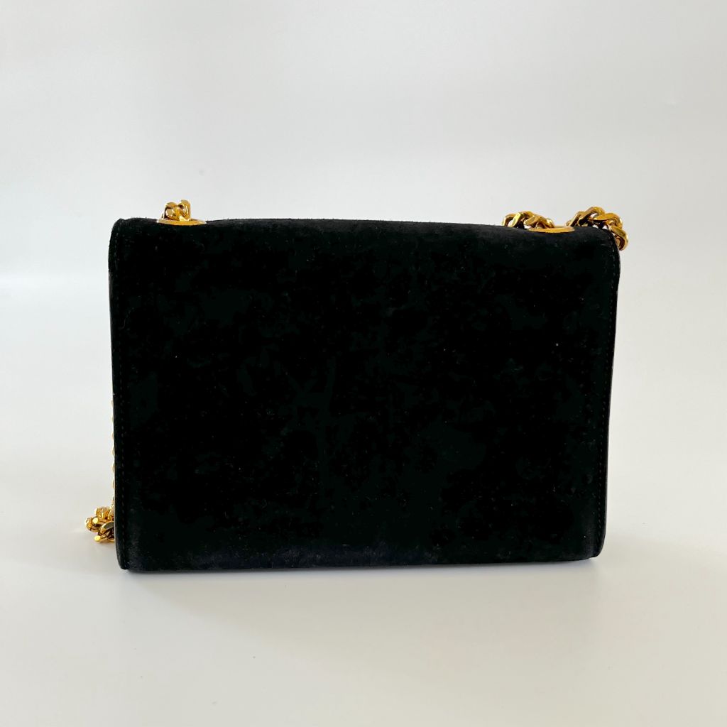 Saint Laurent black suede small Kate bag