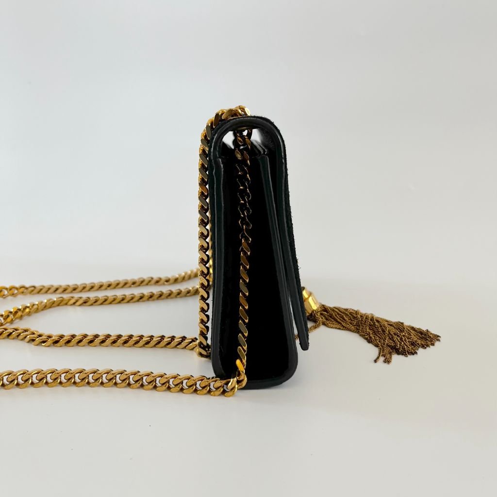 Saint Laurent black suede small Kate bag