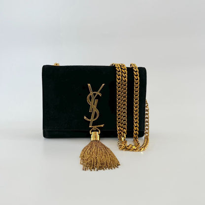 Saint Laurent black suede small Kate bag