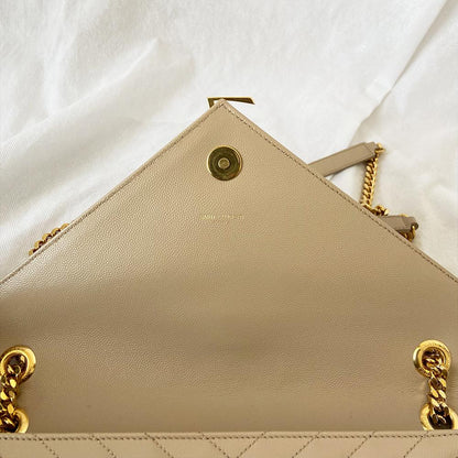 Saint Laurent Nude Matelasse Large Cassandre Flap Bag