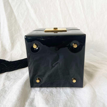 Saint Laurent Patent Jerry Cube Box Clutch