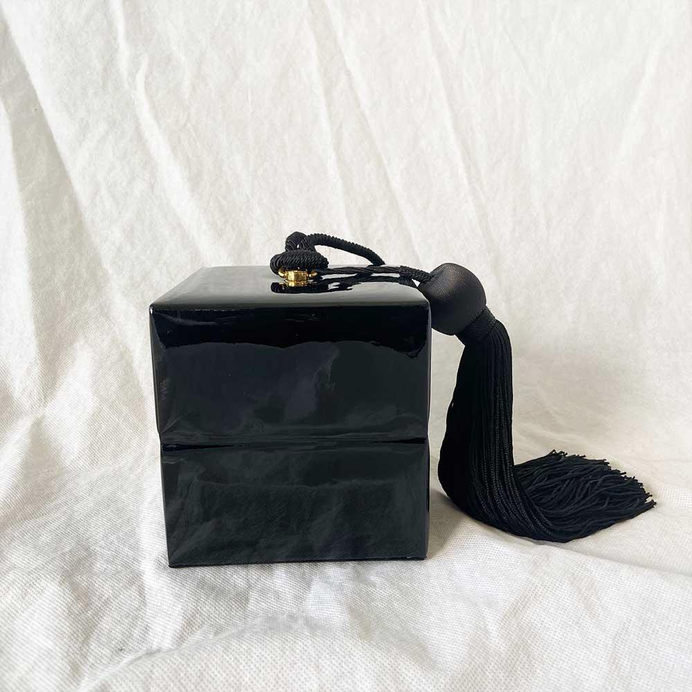 Saint Laurent Patent Jerry Cube Box Clutch