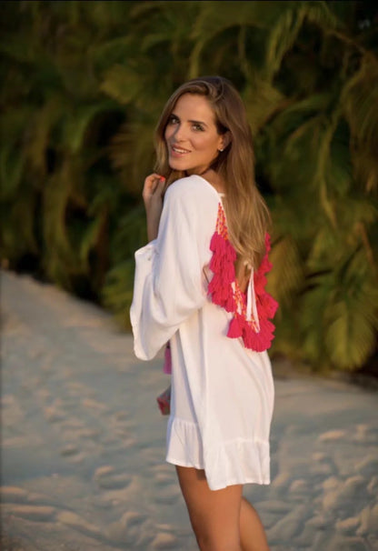 Bohemian Beach Loose Tassel Mini Dress