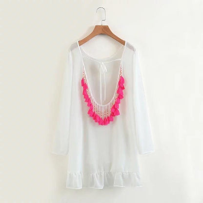 Bohemian Beach Loose Tassel Mini Dress