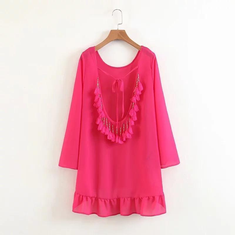 Bohemian Beach Loose Tassel Mini Dress