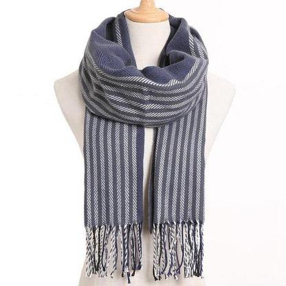 Saint Morris Striped Cashmere Scarf