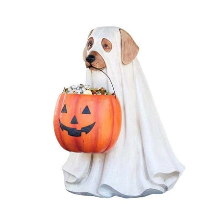 Cheng: Halloween Dog Elf Candy Bowl Ornament Pumpkin Festival Party Decoration Gift Home Storage Supplies Halloween Decors Accessories