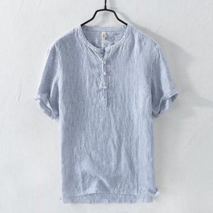 Saint Morris Gozo Striped Linen Shirt