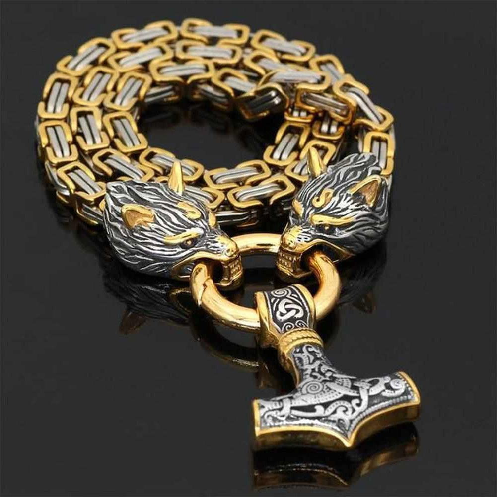 Sky Madrid Stainless Steel Wolf Necklace