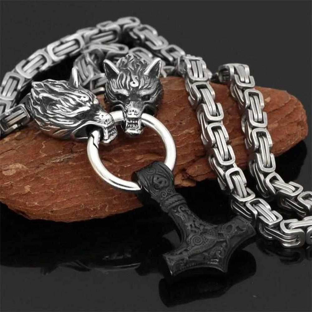 Sky Madrid Stainless Steel Wolf Necklace