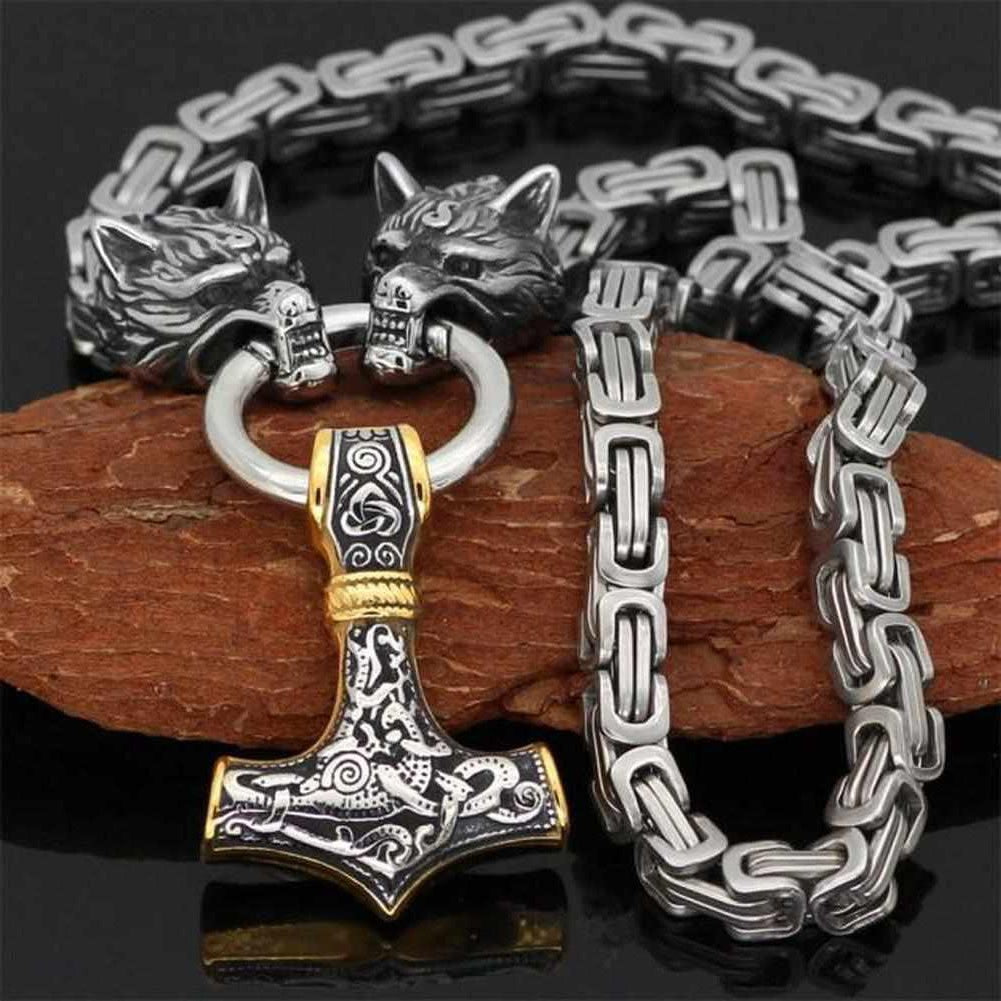 Sky Madrid Stainless Steel Wolf Necklace