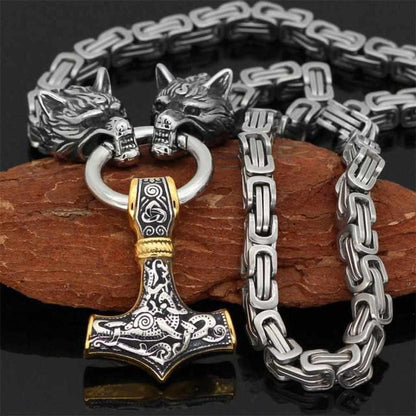 Sky Madrid Stainless Steel Wolf Necklace