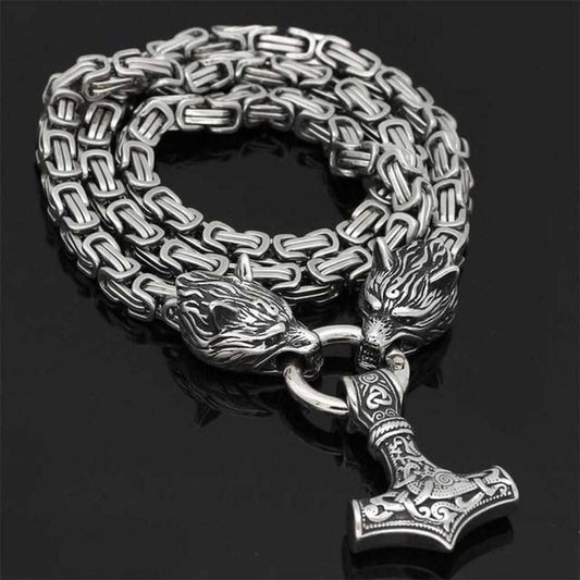 Sky Madrid Stainless Steel Wolf Necklace