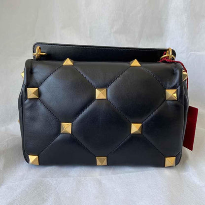 Valentino black leather Roman Stud shoulder bag