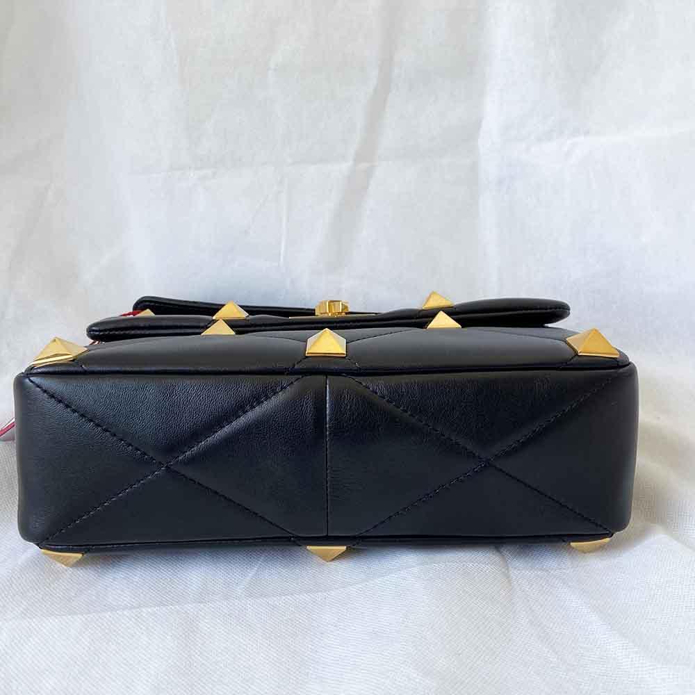 Valentino black leather Roman Stud shoulder bag
