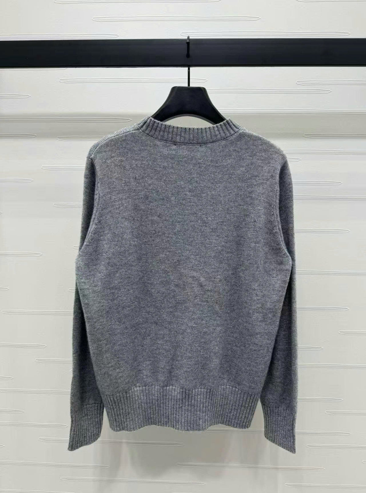 Prad Logo Crew-Neck  Sweater in Natural Wool